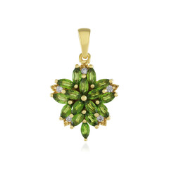 Ciondolo in argento con Diopside Russo