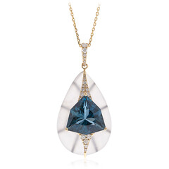 Collana in oro con Topazio Blu Londra (CIRARI)