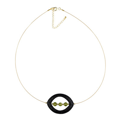 Collana in acciaio inossidabile con Lava Nera