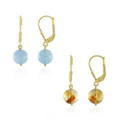 Set orecchini in argento con Acquamarina e Citrino