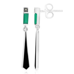 Orecchini in argento con Calcedonio Verde