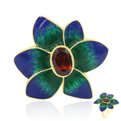 Anello in argento con Granato Mozambico