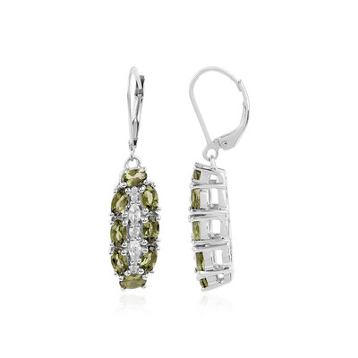 Orecchini in argento con Moldavite