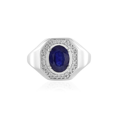 Anello in argento con Zaffiro Blu del Madagascar