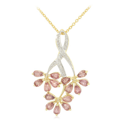 Collana in oro con Zaffiro Padparadscha (non riscaldato) (AMAYANI)