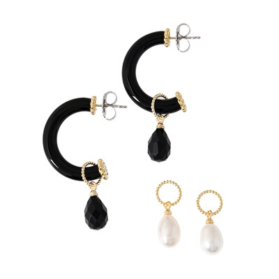 Orecchini in argento con Onice Nero (Dallas Prince Designs)