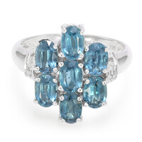 Anello in argento con Cianite Peacock