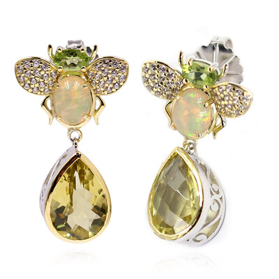 Orecchini in argento con Quarzo Ouro Verde (Dallas Prince Designs)