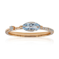Anello in oro con Acquamarina Brasiliana AAA (CIRARI)