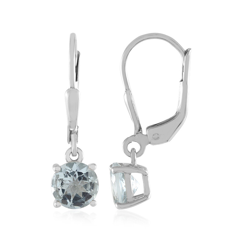 Orecchini In Oro Bianco Con Acquamarina E Diamanti - Iruna Gioielli - Foto 8