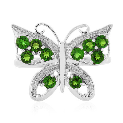 Anello in argento con Diopside Russo