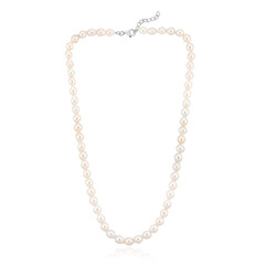Collana in argento con Perla d'Acqua Dolce Bianca (TPC)