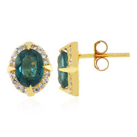 Orecchini in argento con Cianite Blu Foglia di Tè