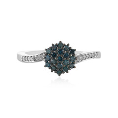 Anello in argento con Diamante Blu I2