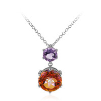 Collana in argento con Quarzo Mistico Pesca
