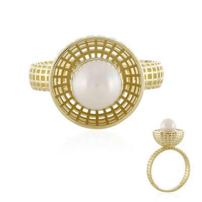 Anello in oro con Perla d'Acqua Dolce Bianca (Ornaments by de Melo)