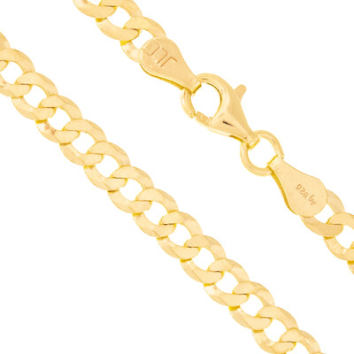 Catena groumette in argento 925 placcato oro giallo - 60 cm -  11,9 g