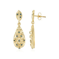 Orecchini in argento con Diamante Blu I2