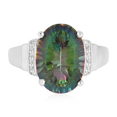 Anello in argento con Quarzo Mistico Verde