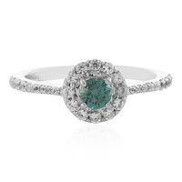Anello in argento con Diamante Blu I3