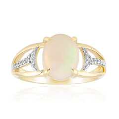 Anello in oro con Opale Bianco Brasiliano