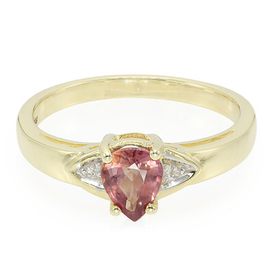 Anello in oro con Zaffiro Padparadscha (non riscaldato)