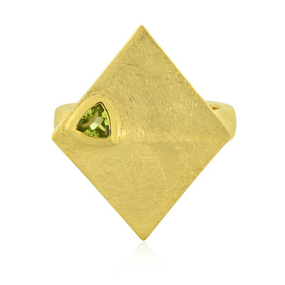 Anello placcato in oro con Peridoto (MONOSONO COLLECTION)