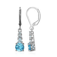 Orecchini in argento con Topazio Blu Svizzero