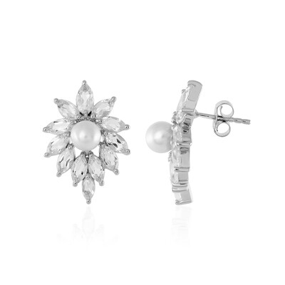 Orecchini in argento con Topazio Bianco