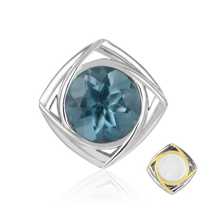 Ciondolo in argento con Fluorite Blu Caraibico  (MONOSONO COLLECTION)