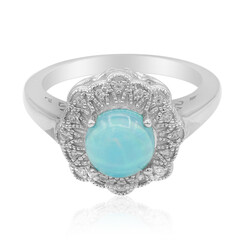 Anello in argento con Opale Blu dell'Etiopia