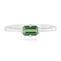 Anello in argento con Tormalina Verde di Benedito