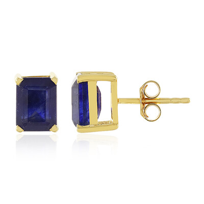 Orecchini in argento con Zaffiro Blu del Madagascar