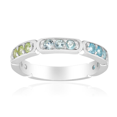 Anello in argento con Topazio Bianco