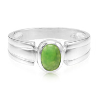Anello da uomo in argento con Crisoprasio Imperiale
