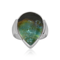 Anello in argento con Legno pietrificato opalizzato (Bali Barong)