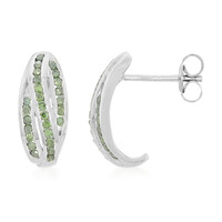 Orecchini in placcati in platino con Diamante Fancy