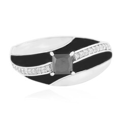 Anello in argento con Diamante Nero