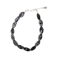 Bracciale in argento con Ossidiana Fiocco di Neve