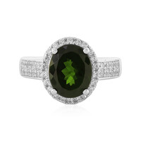Anello in argento con Diopside Russo