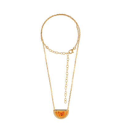 Collana in argento con Ambra Baltica Cognac (dagen)