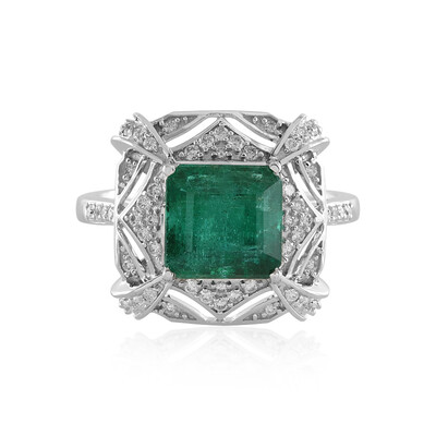 Anello in oro con Smeraldo Zambia AAA (AMAYANI)