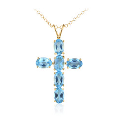 Collana in argento con Topazio Blu Svizzero