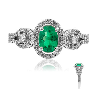 Anello in platino con Smeraldo Zambia AAA (CIRARI)