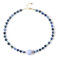 Collana in argento con Agata Lace Blu
