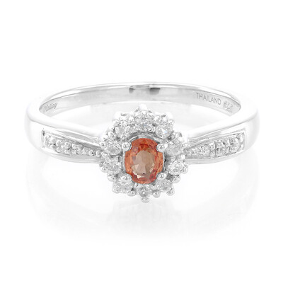 Anello in argento con Zaffiro Arancione