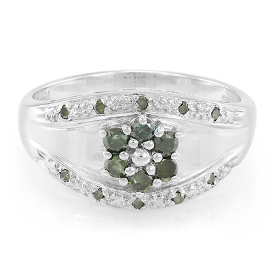 Anello placcato in platino con Diamante Fancy