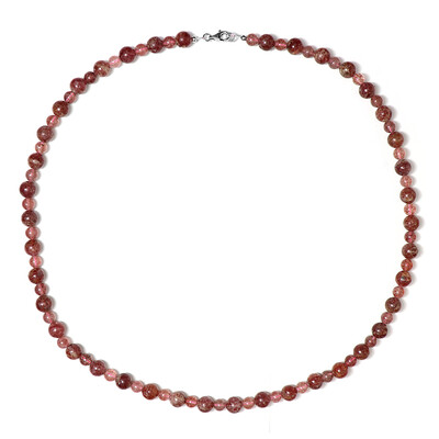 Collana in argento con Quarzo Fragola