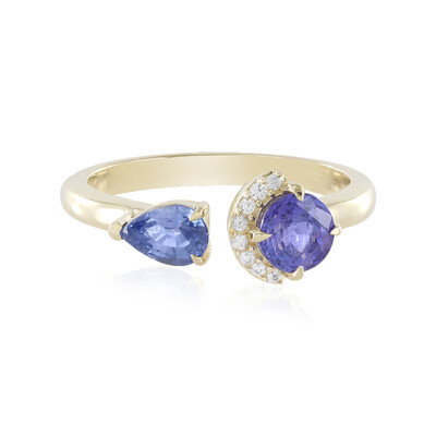 Anello in oro con Zaffiro Ceylon Blu (non riscaldato) (Adela Gold)