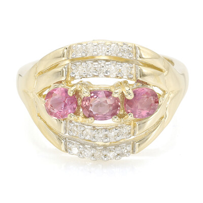 Anello in oro con Zaffiro Padparadscha (non riscaldato)